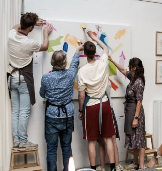 The FRAME Experience — a family commission shaped through shared presence, painterly process, and a finished artwork