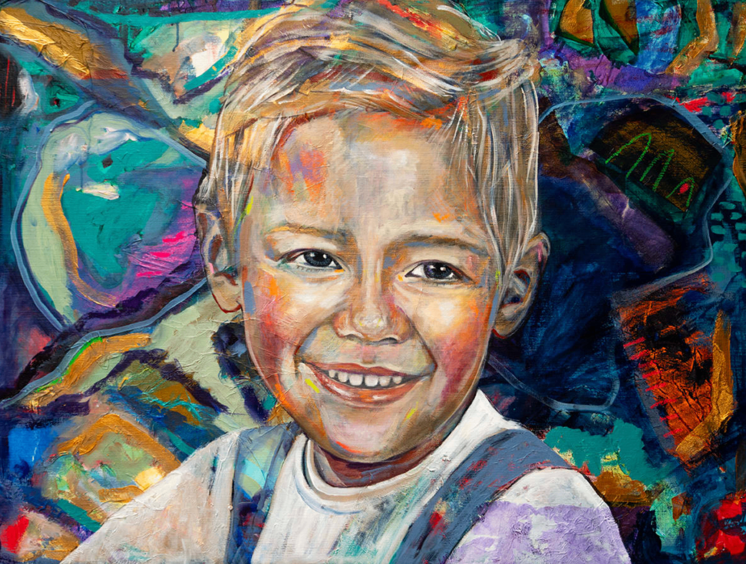 Portrait commission — young boy smiling